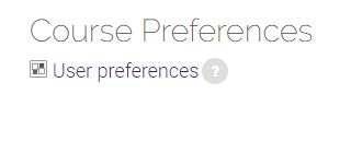 Course preferences block with link