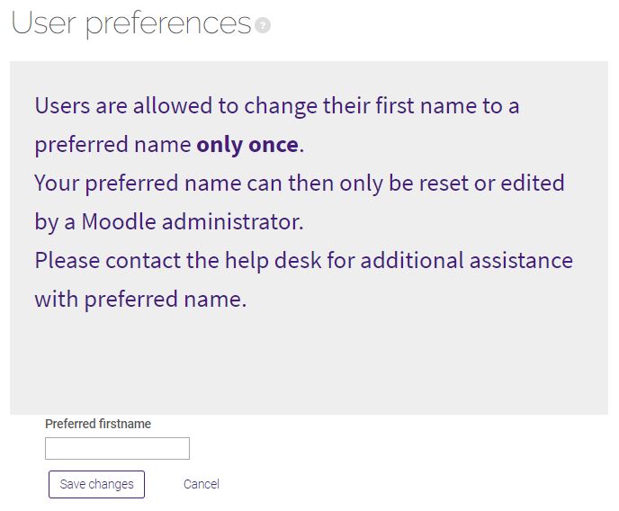 preferred name view