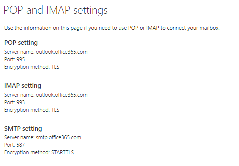 LSUMail POP & IMAP Settings and options