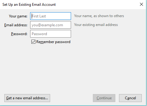 Set up an existing email