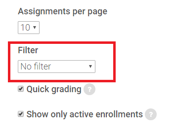filtering assignments