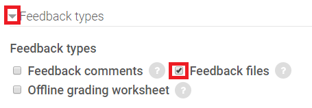 Snap feedback types and files options