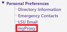 myProxy selection under Personal Preferences