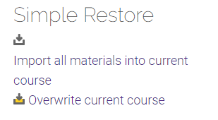 Simple restore block