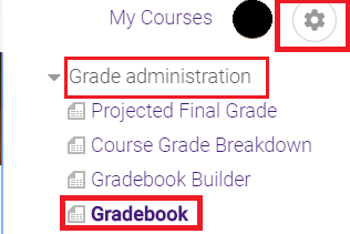 other gradebook settings SNAP