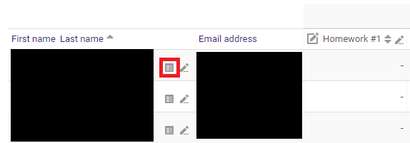 Grade information for student icon