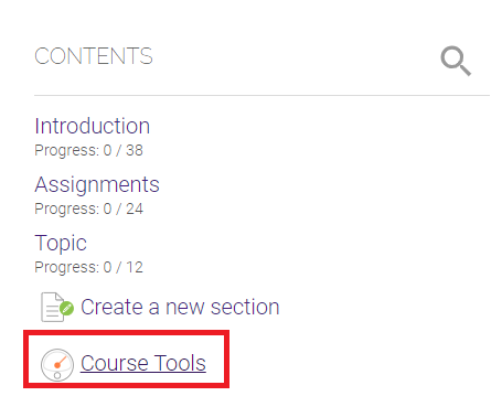 Course Tools button