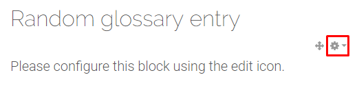 Gear icon for Random Glossary Entry block