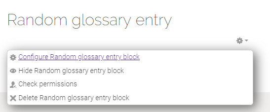 Random glossary entry block configuration options