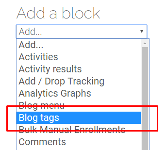 Blog Tags option