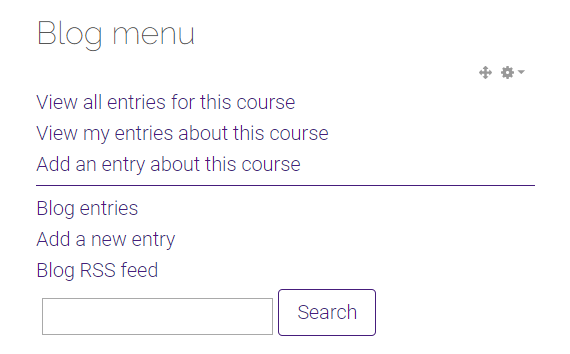 Blog menu block