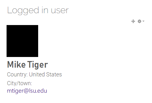 Logged in User block