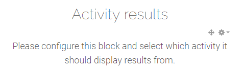 Activity results block empty