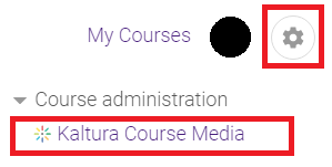 Kaltura course media option in moodle