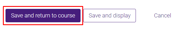 save and return to course button