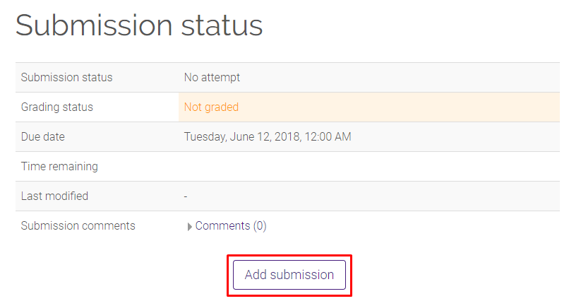 Assignment screen