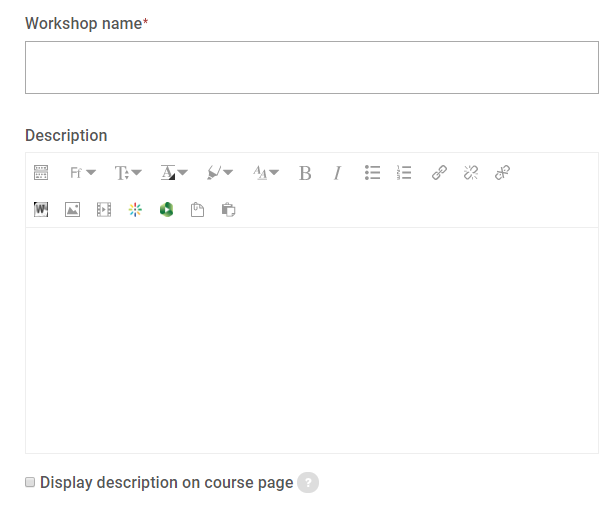 General setting in Workshop settings