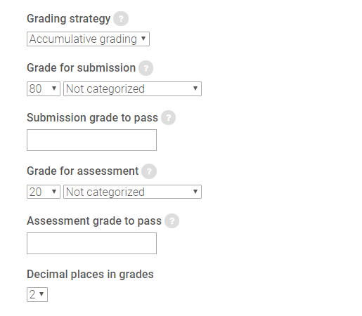 Grading settings in Workshop settings