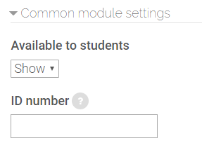 Common module settings in book settings