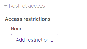 Access Restriction Settings in book settings