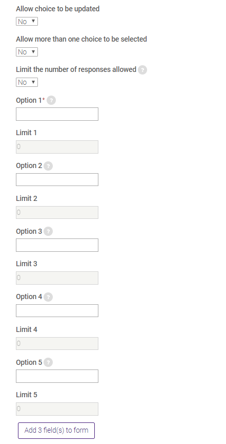 option settings located under the general settings in choice settings