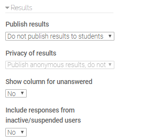 results options in choice settings