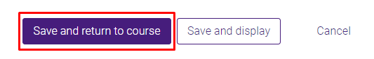 save and return to course button