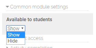 common module settings for label