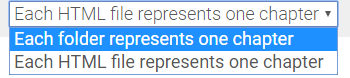 each folder represents one chapter option selected