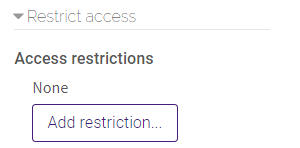 restrict access settings in SCORM package settings