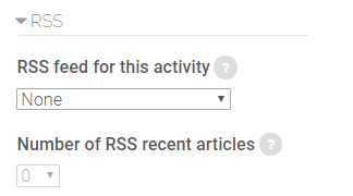 RSS settings in glossary activity