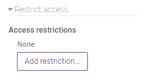access restriction settings in glossary activity