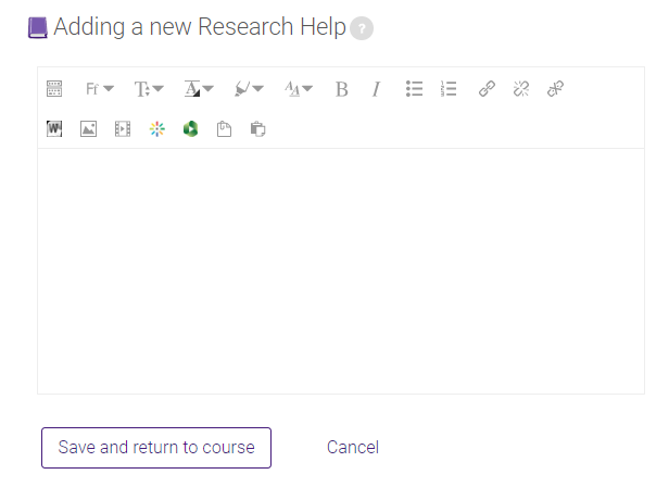 research help general settings