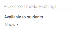 research help common module settings