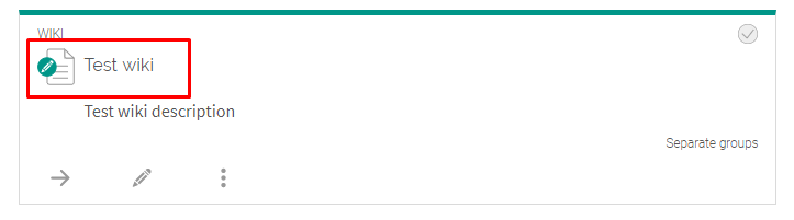 Wiki activity page link example