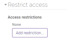 Restrict access settings