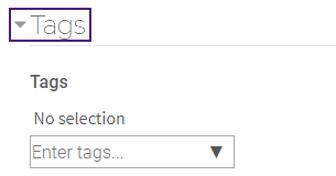 tags drop down menu
