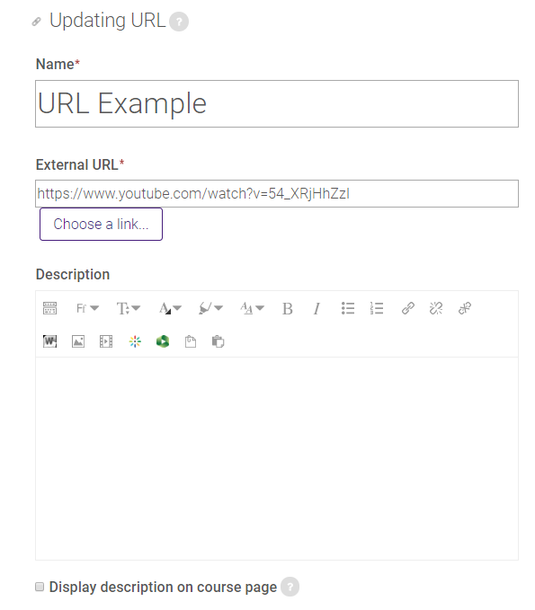 General settings for URL