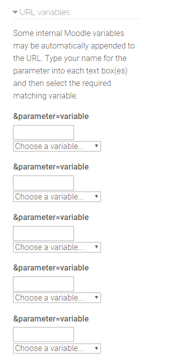 URL Variables Settings