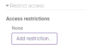 Restrict Access Settings for URL activity