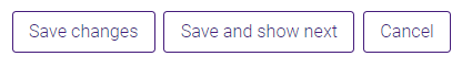 Save changes button and save and show next button for a grading assignment