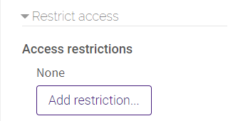 Access Restriction Settings in lesson activity