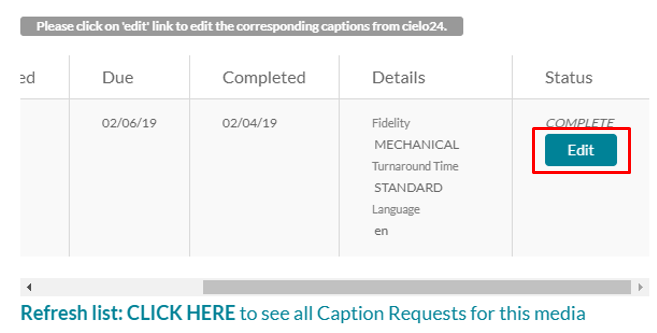 Order view and edit button