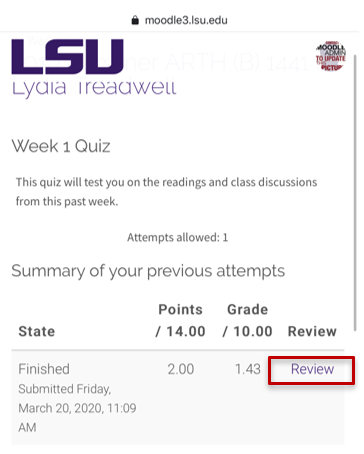 review button
