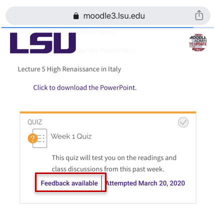 feedback available button