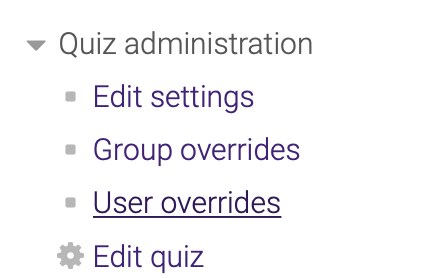 Administration tab/ user overrides 
