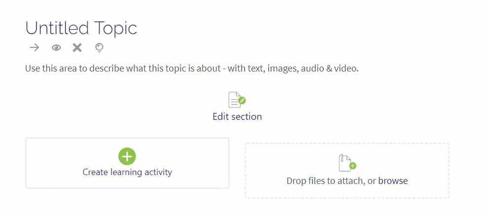 Functions for editing, deleting, hiding, or rearranging sections in Moodle. Explained in the text.