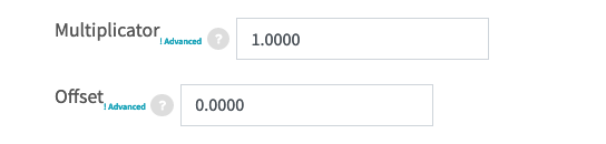 Offset and Multiplicator input fields under expanded menu