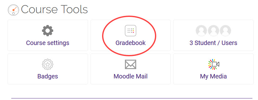 Gradebook link in Course Tools area in Moodle 3.7