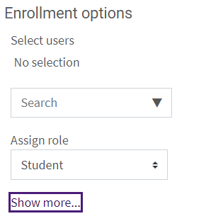 Enrollment Options Interface